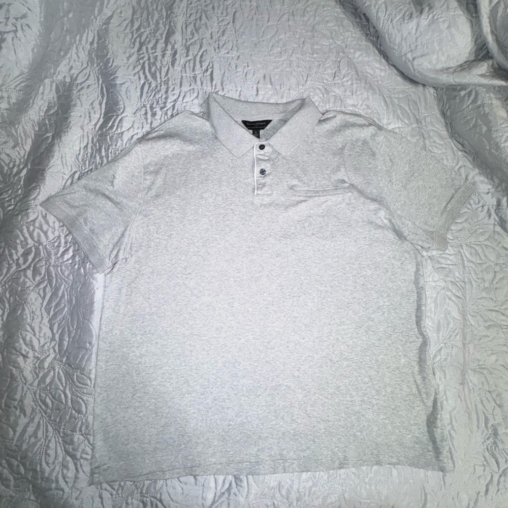 Banana Republic Heather Gray Polo Shirt